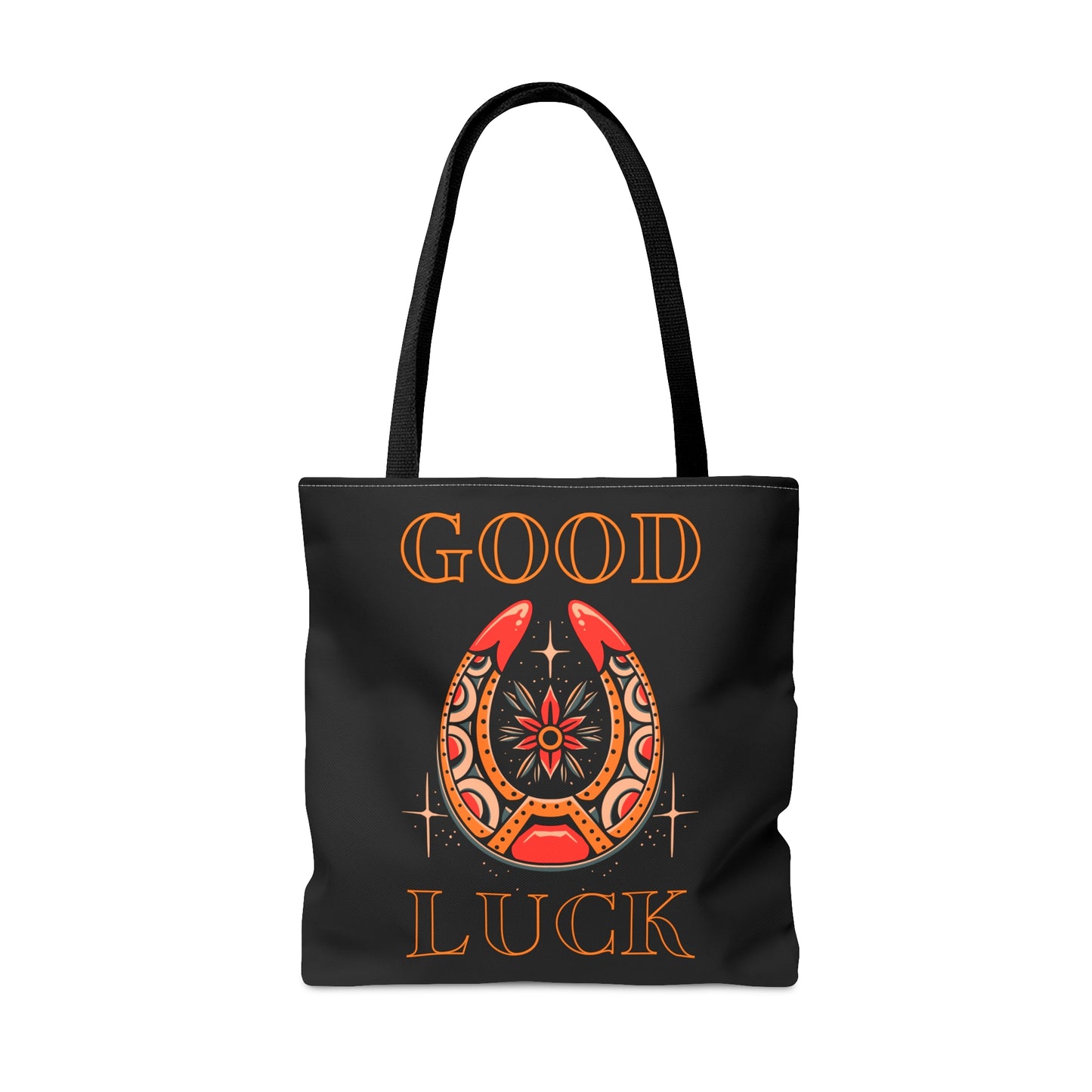 Copy of Good Luck Tattoo Tote Bag in Black / Vintage American Old School Traditional Tattoo Flash / Punk Rock Beach Shopping Bag Lucky - Foxlark Crystal Jewelry