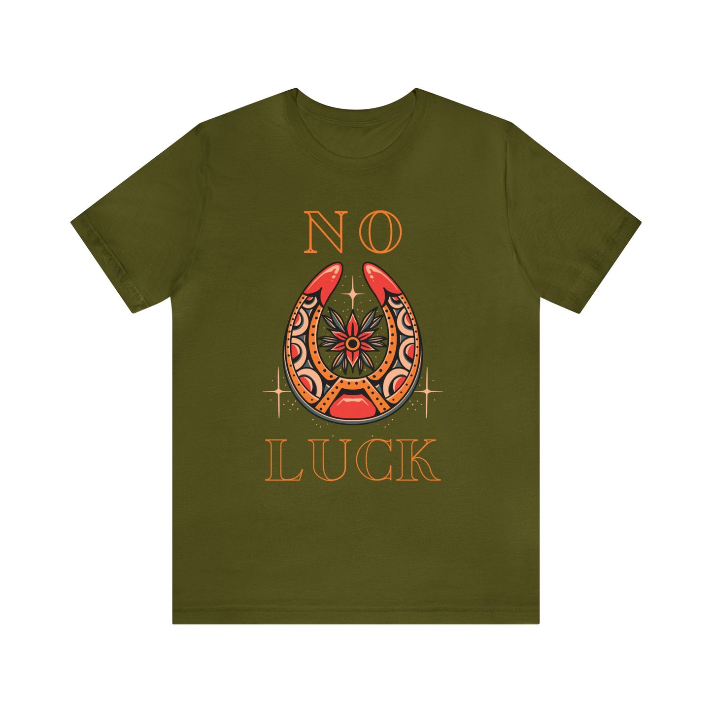 No Luck Tattoo T-shirt / Traditional Tattoo Tee Shirt / Punk Rock Clothing Tshirt Rockabilly Psychobilly Freak Goth - Foxlark Crystal Jewelry