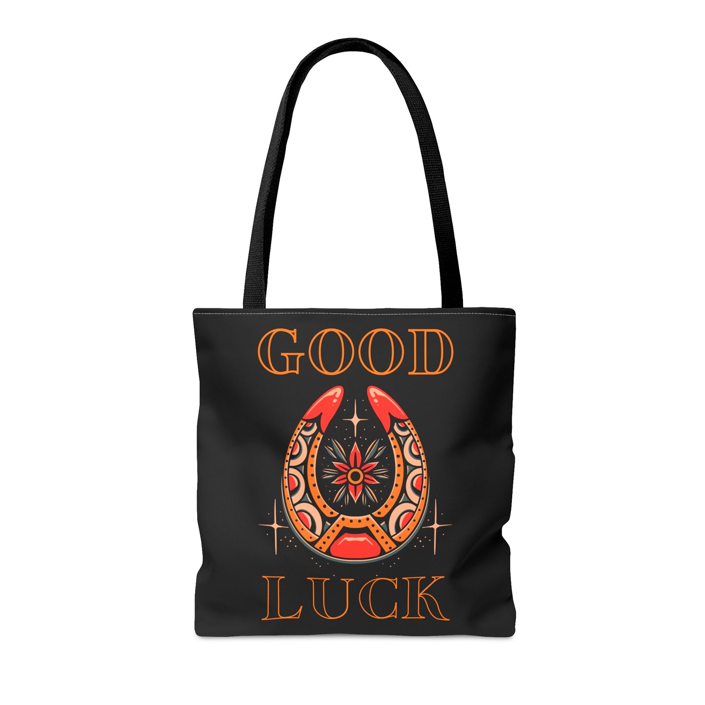 Copy of Good Luck Tattoo Tote Bag in Black / Vintage American Old School Traditional Tattoo Flash / Punk Rock Beach Shopping Bag Lucky - Foxlark Crystal Jewelry