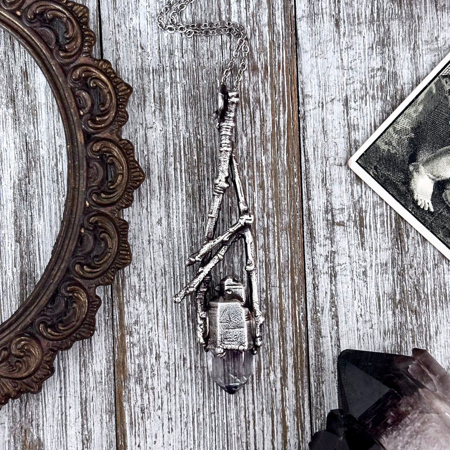 Raw Vera Cruz Amethyst Crystal Necklace in Silver / Sticks & Stones Collection