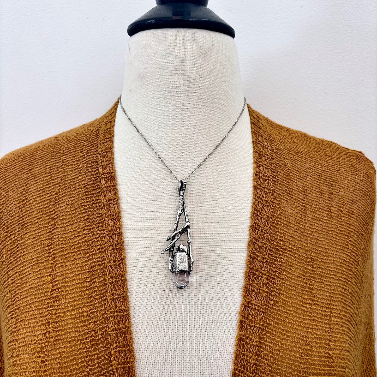 Raw Vera Cruz Amethyst Crystal Necklace in Silver / Sticks & Stones Collection