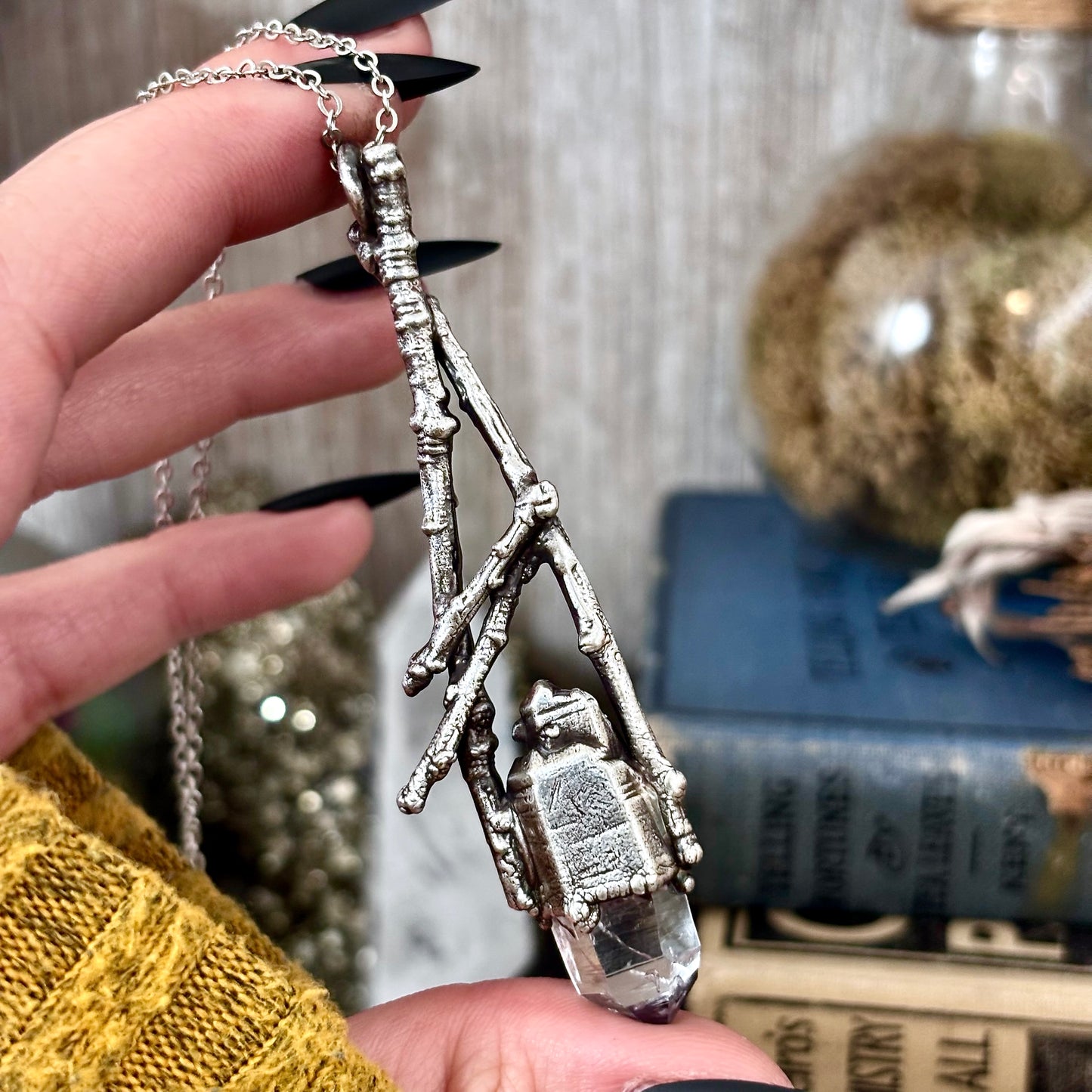 Raw Vera Cruz Amethyst Crystal Necklace in Silver / Sticks & Stones Collection