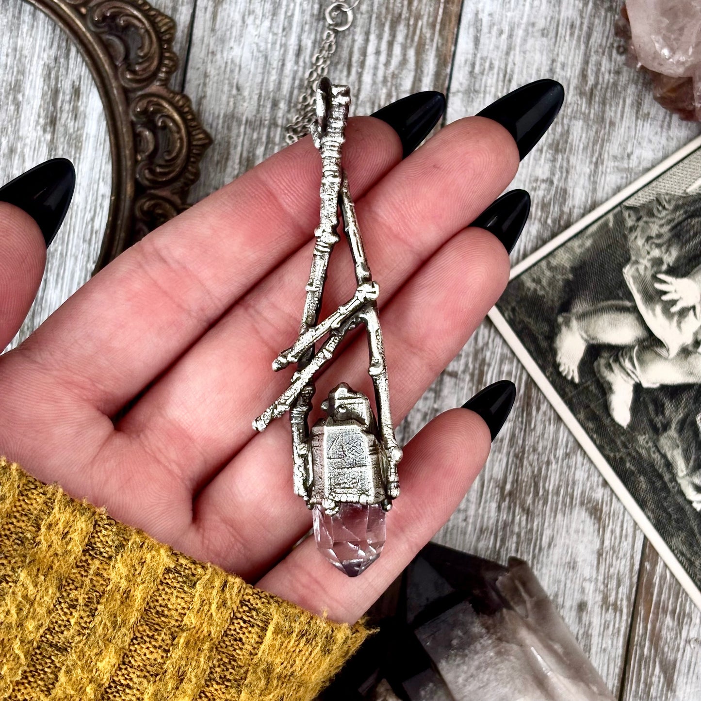 Raw Vera Cruz Amethyst Crystal Necklace in Silver / Sticks & Stones Collection