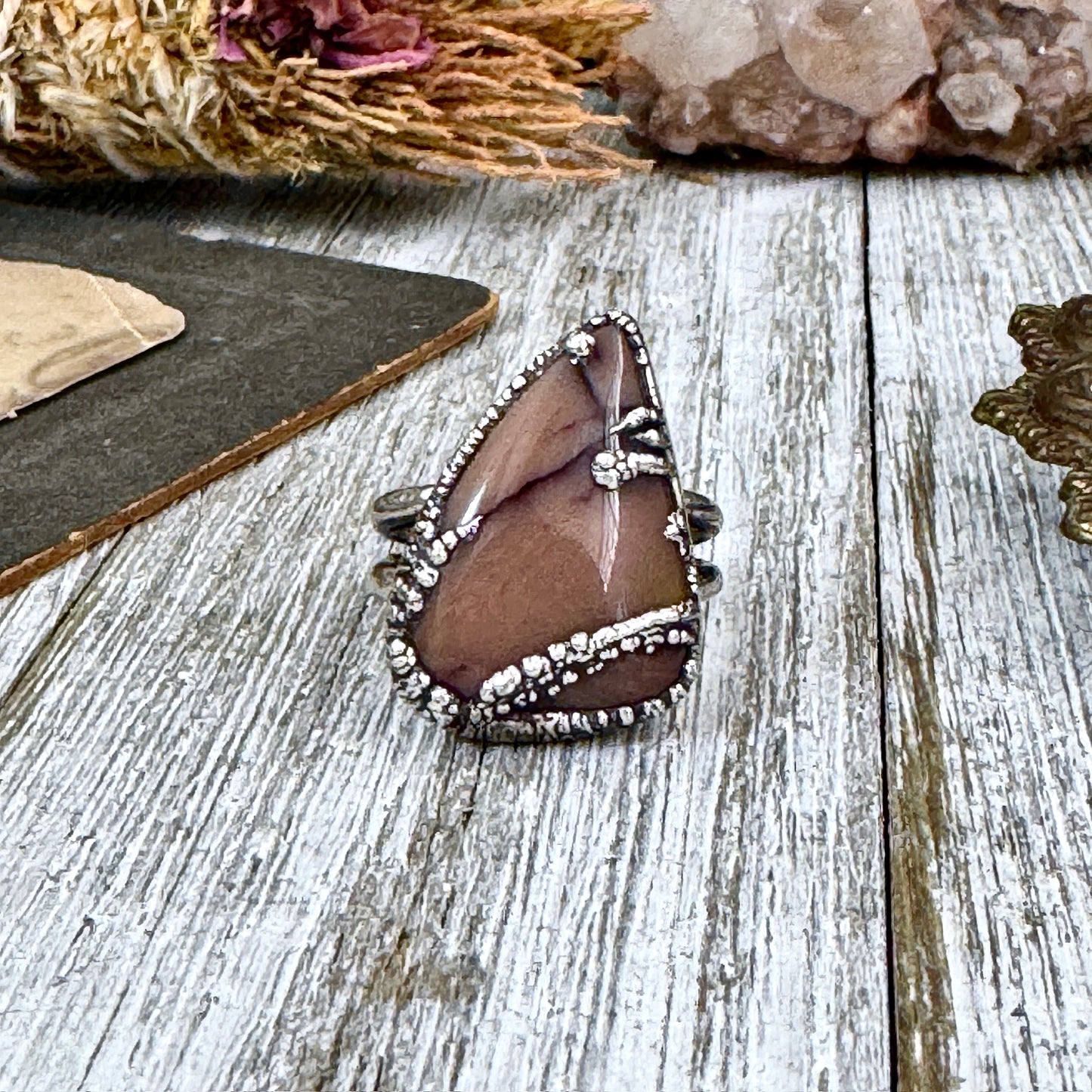 Mookaite Crystal Ring Fine Silver Size 8.5 / Foxlark Collection - One of a Kind