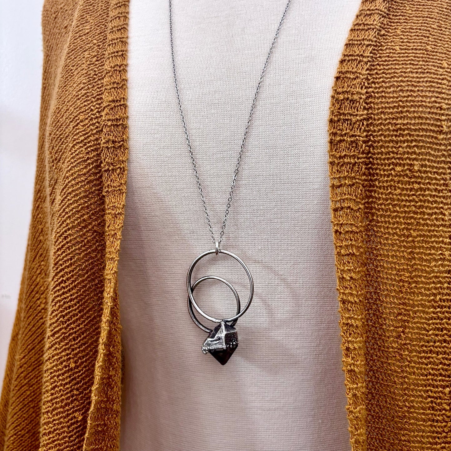 Herkimer Diamond Crystal Necklace in Fine Silver / Foxlark Collection - One of a Kind