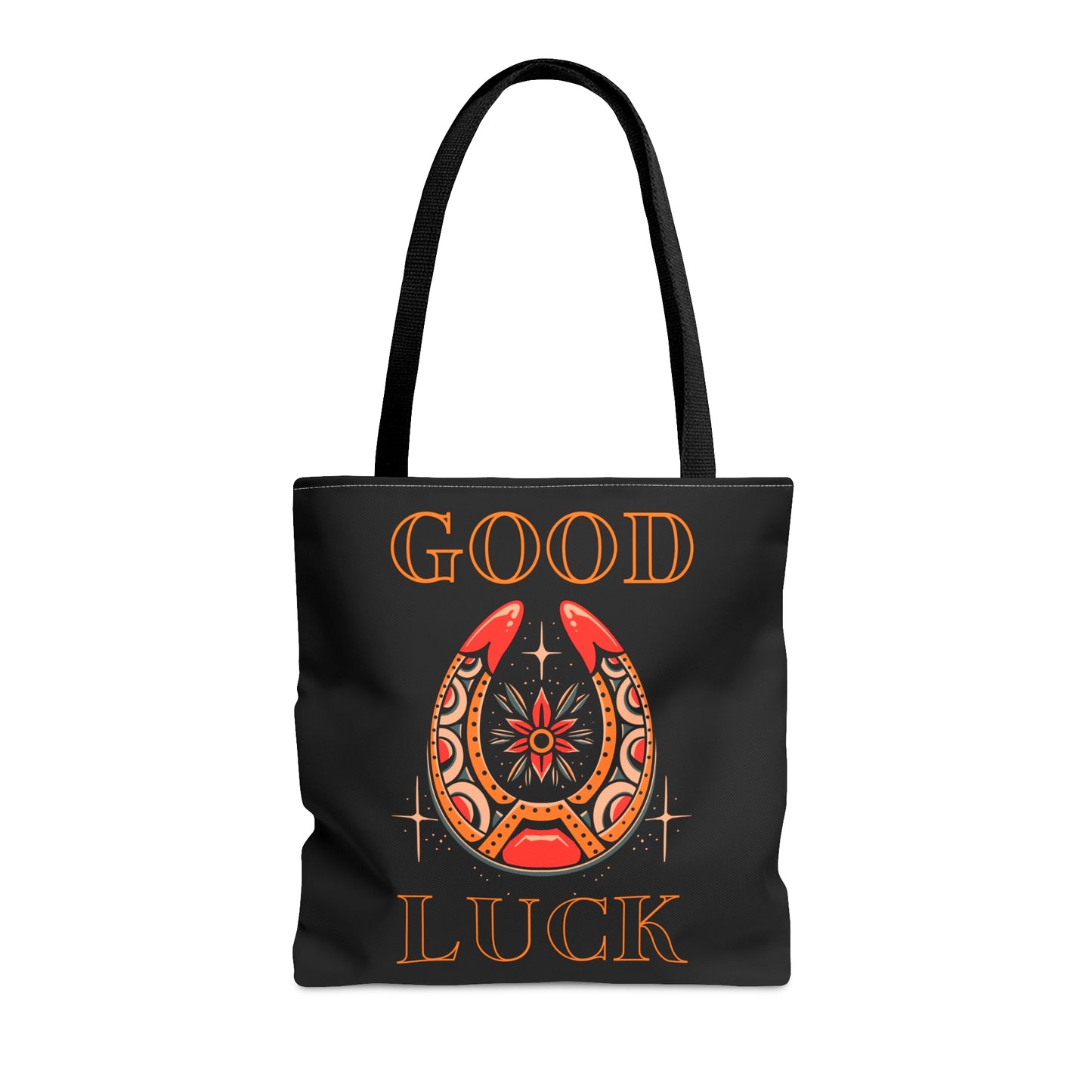 Copy of Good Luck Tattoo Tote Bag in Black / Vintage American Old School Traditional Tattoo Flash / Punk Rock Beach Shopping Bag Lucky - Foxlark Crystal Jewelry