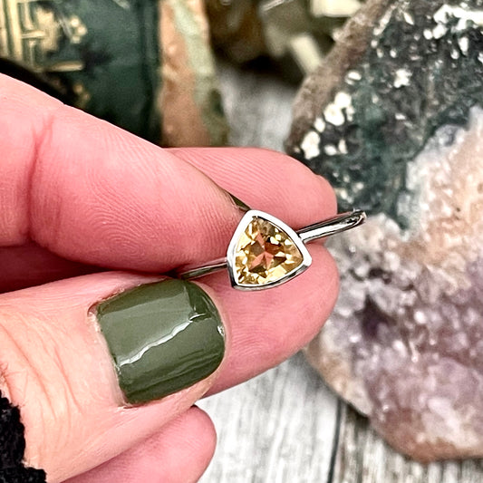 Dainty Triangle Citrine Ring Set in Sterling Silver / Curated by FOXLARK Collection