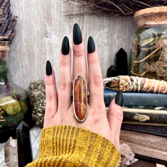 Brenda Jasper Crystal Ring Fine Silver Size 9 / Foxlark Collection - One of a Kind