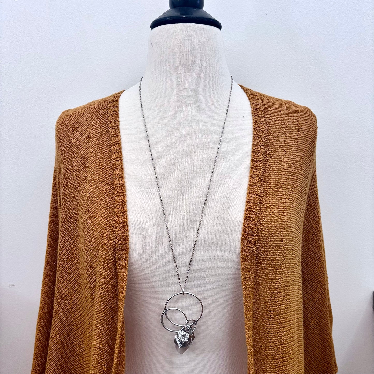 Big Raw Clear Quartz Crystal Necklace in Fine Silver / Foxlark Collection - One of a Kind