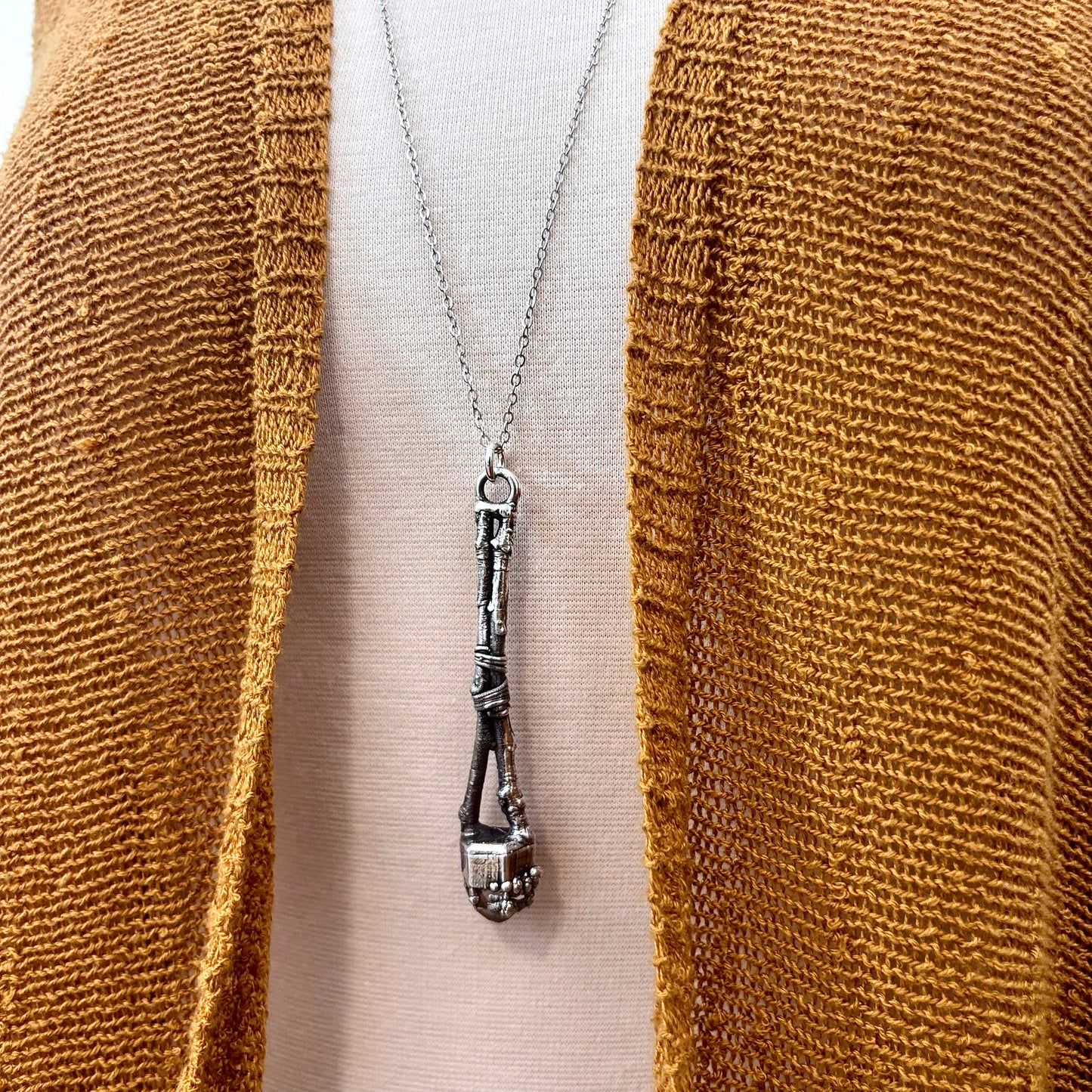 Sticks & Stones Collection- Garden Quartz Crystal Necklace in Silver