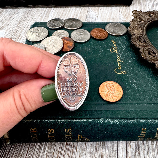 Lucky Penny Club - Vintage My Lucky Penny Pressed Penny Ring Fine Silver Size 10.5 / One of a Kind