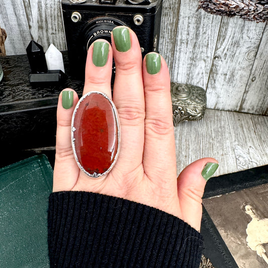 The Colossal Collection - Red Jasper Ring Set in Fine Silver Size 7 /One of a Kind