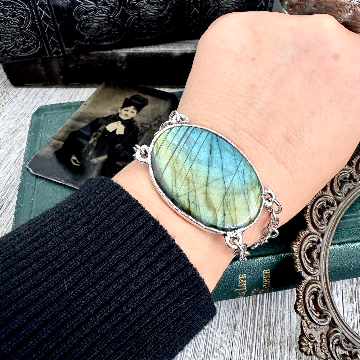 The Colossal Collection - Labradorite Crystal Bracelet Fine Silver / One of a Kind