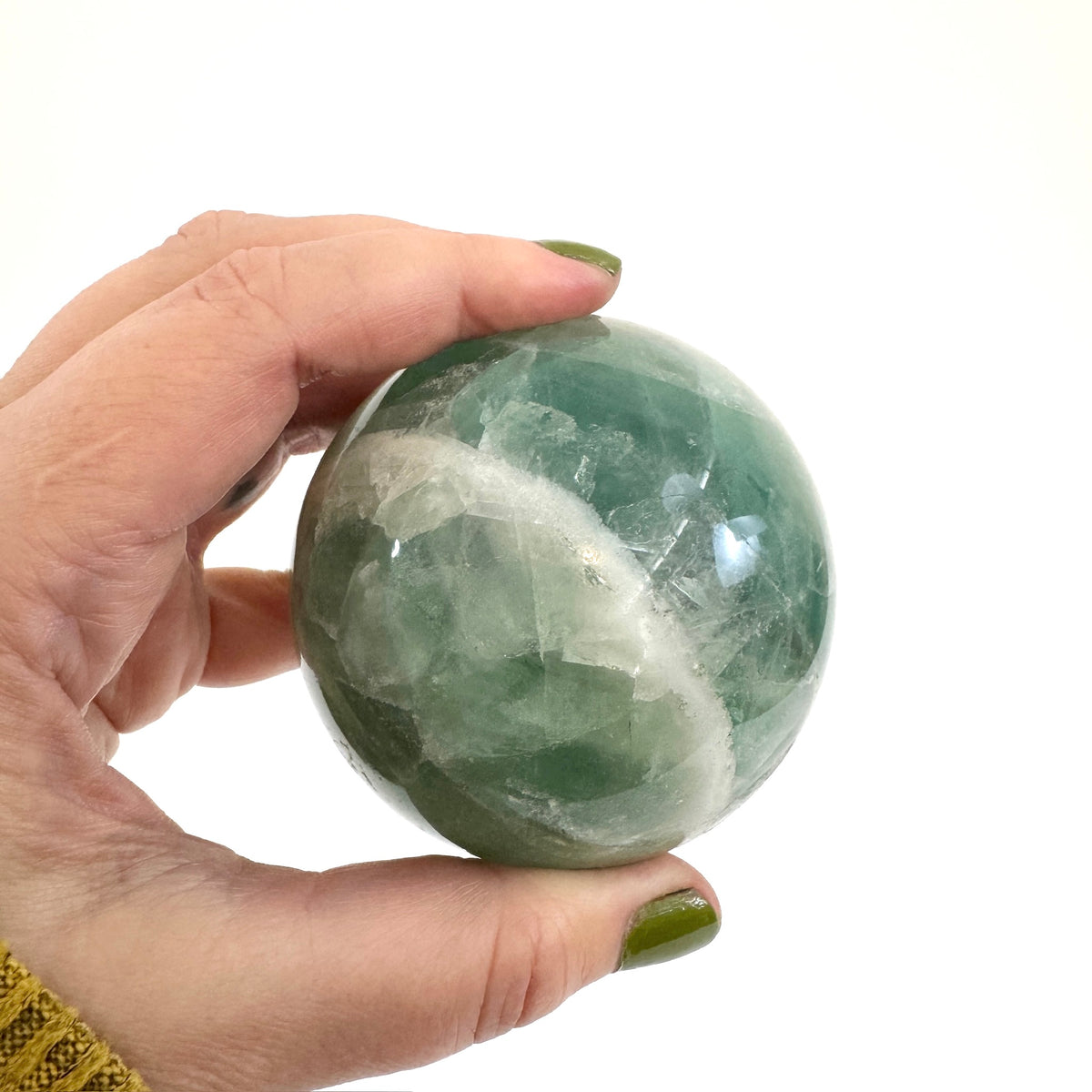 Large Green Fluorite Crystal Ball / FoxlarkCrystals