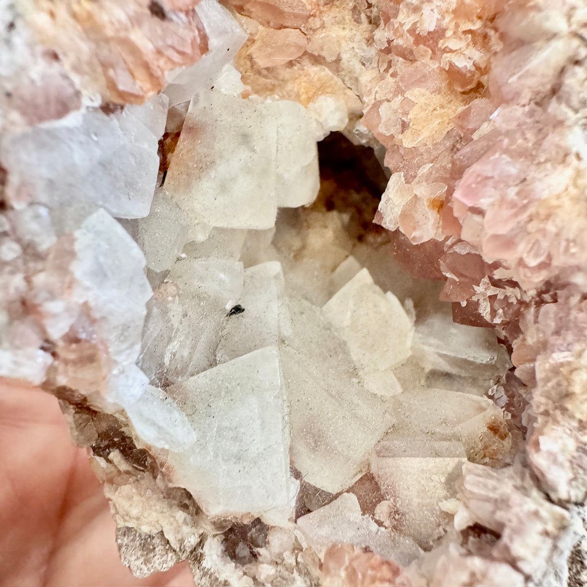 Pink Geode With Calcite / FoxlarkCrystals