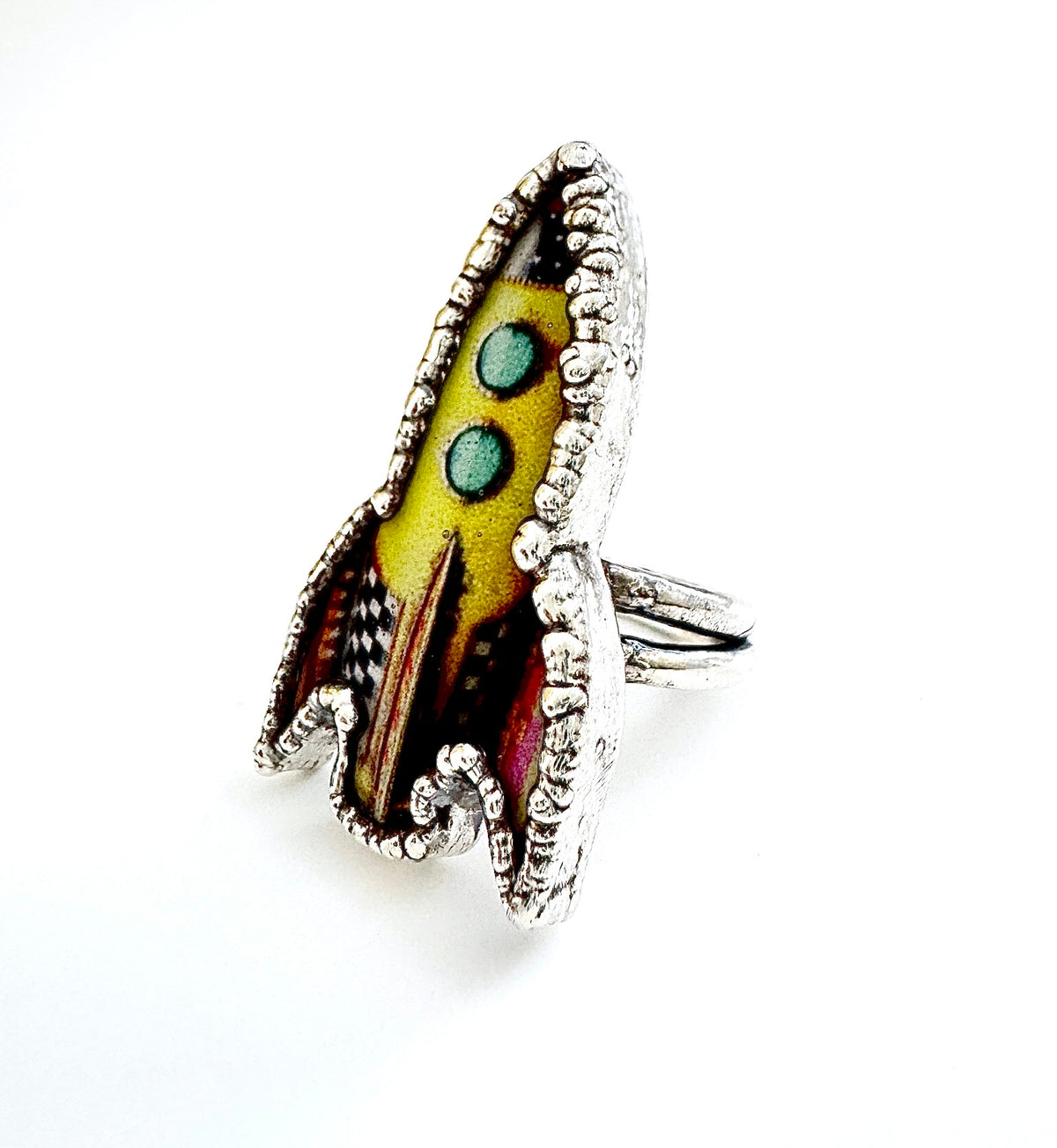 Rocket Statement Ring – Fine Silver, Sizes 7.5, 8, 9.5 | The Weirdlings Collection