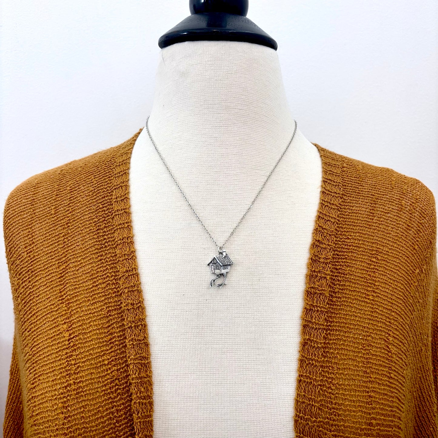 Tiny Talisman Collection - Sterling Silver Baba Yaga Necklace Pendant 1in /