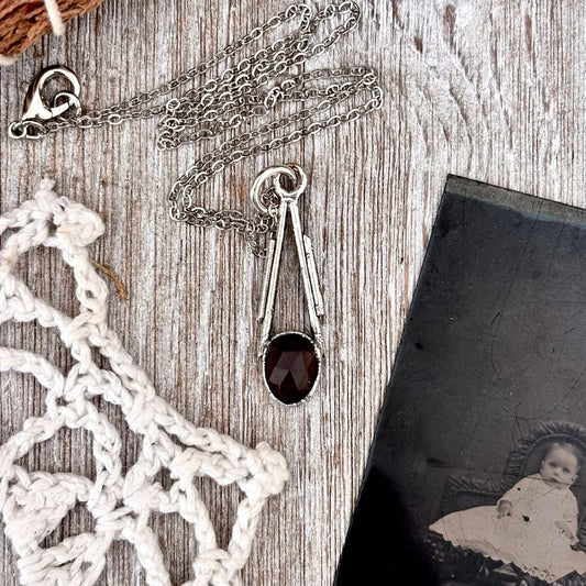 Smoky Quartz Crystal Necklace in Fine Silver / Foxlark Collection - One of a Kind