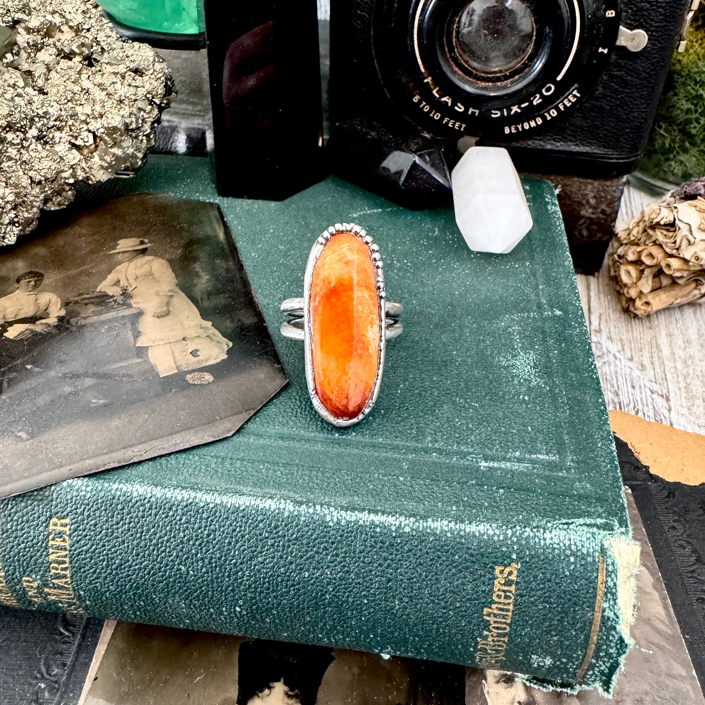Spiny Oyster Ring Fine Silver Size 8 / Foxlark Collection - One of a Kind FOXLARK