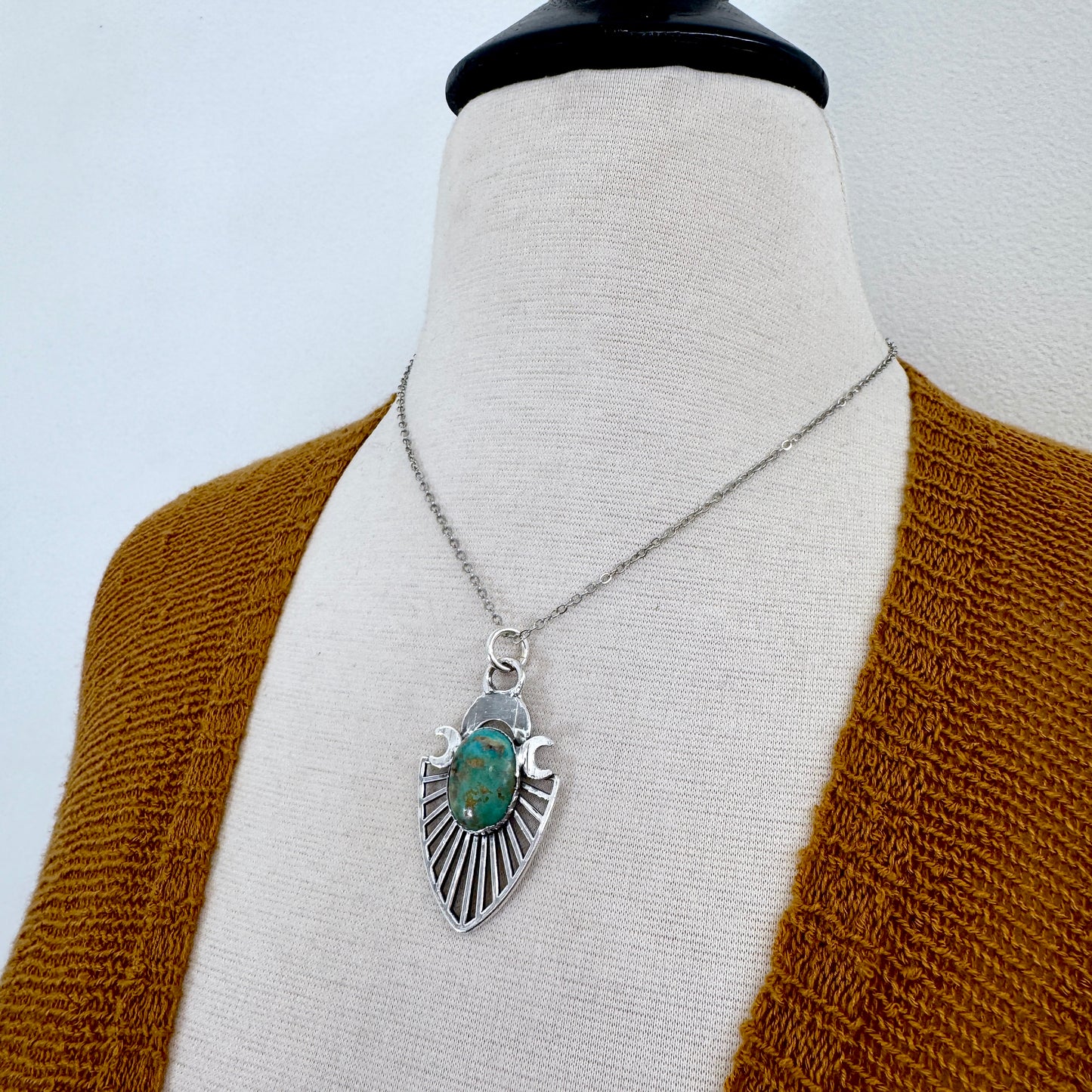 Tibetan Turquoise Necklace in Fine Silver / Foxlark Collection - One of a Kind FOXLARK