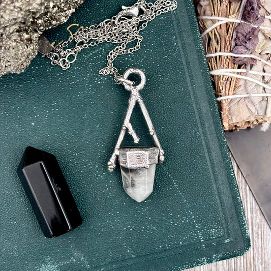 Garden Quartz Crystal Necklace in Silver / Sticks & Stones Collection