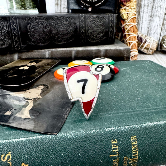Playing Games - #7 Vintage Pool Ball Ring Fine Silver Size 7/ One of a Kind.