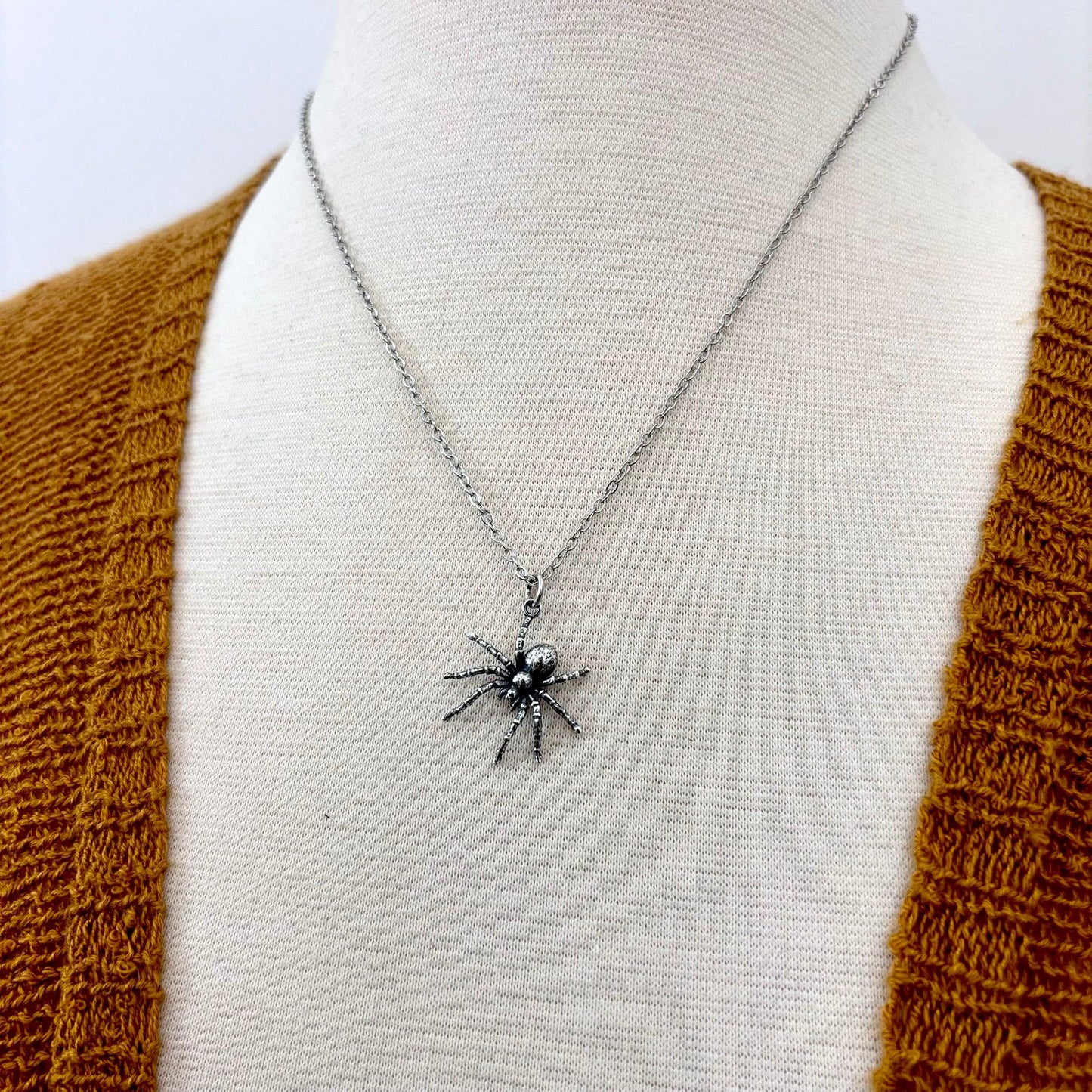 Tiny Talisman Collection - Sterling Silver Spider Necklace Pendant