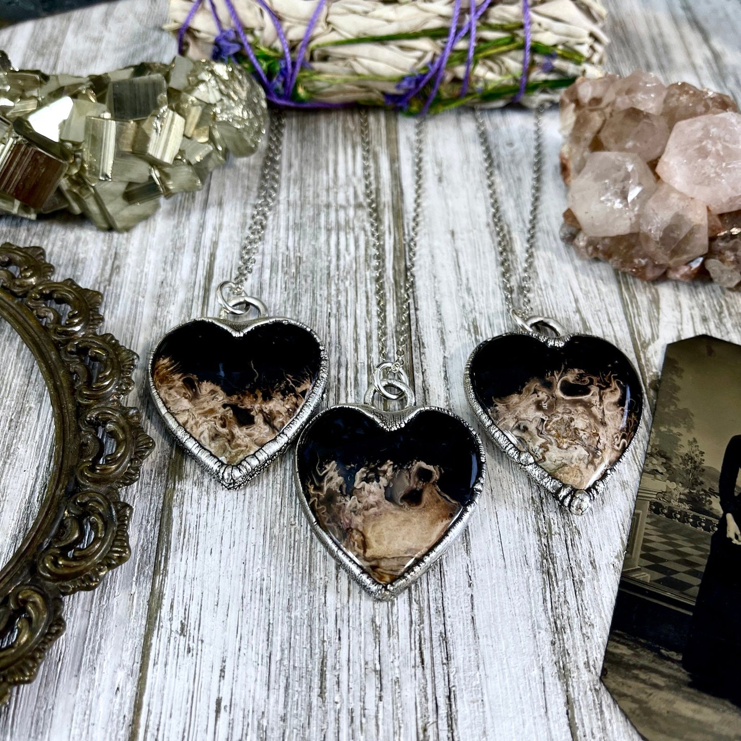 Bohemian Fashion, Bohemian Jewelry, Crystal Heart, Crystal Jewelry, Crystal Necklace, Crystal Necklaces, Crystal pendant, Etsy ID: 1124086920, Fossilized Palm Root, FOXLARK- NECKLACES, Healing Crystal, Heart Necklace, Jewelry, Jewelry For Woman, Necklaces