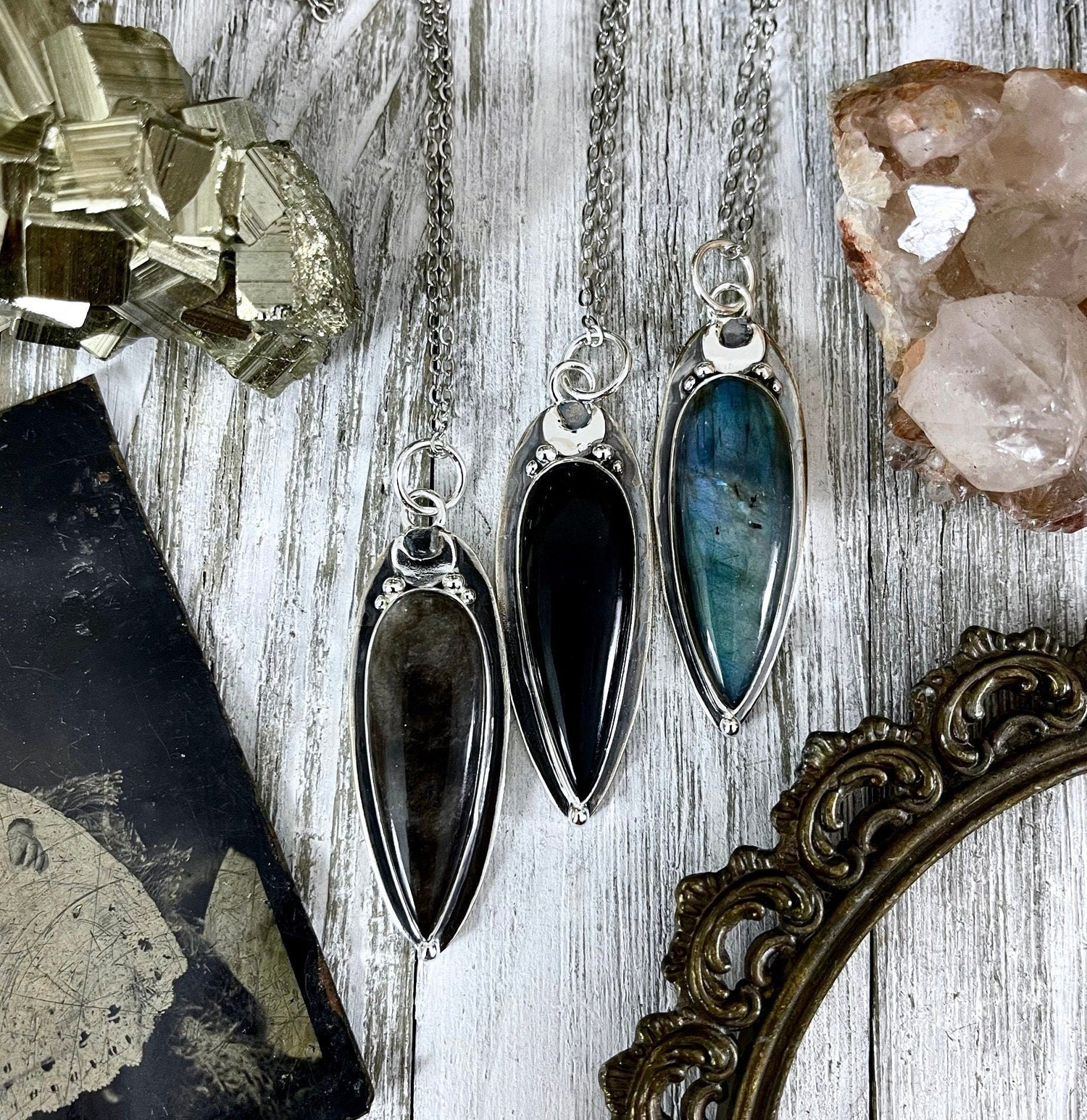 Big Gothic Necklace, Big Silver Necklace, Big Stone Necklace, Bohemian Jewelry, Crystal Necklace, Crystal Necklaces, Crystal Pendant, Etsy Id 1078432657, Foxlark- Necklaces, Gothic Jewelry, Jewelry, Moon Necklace, Necklaces, Wholesale