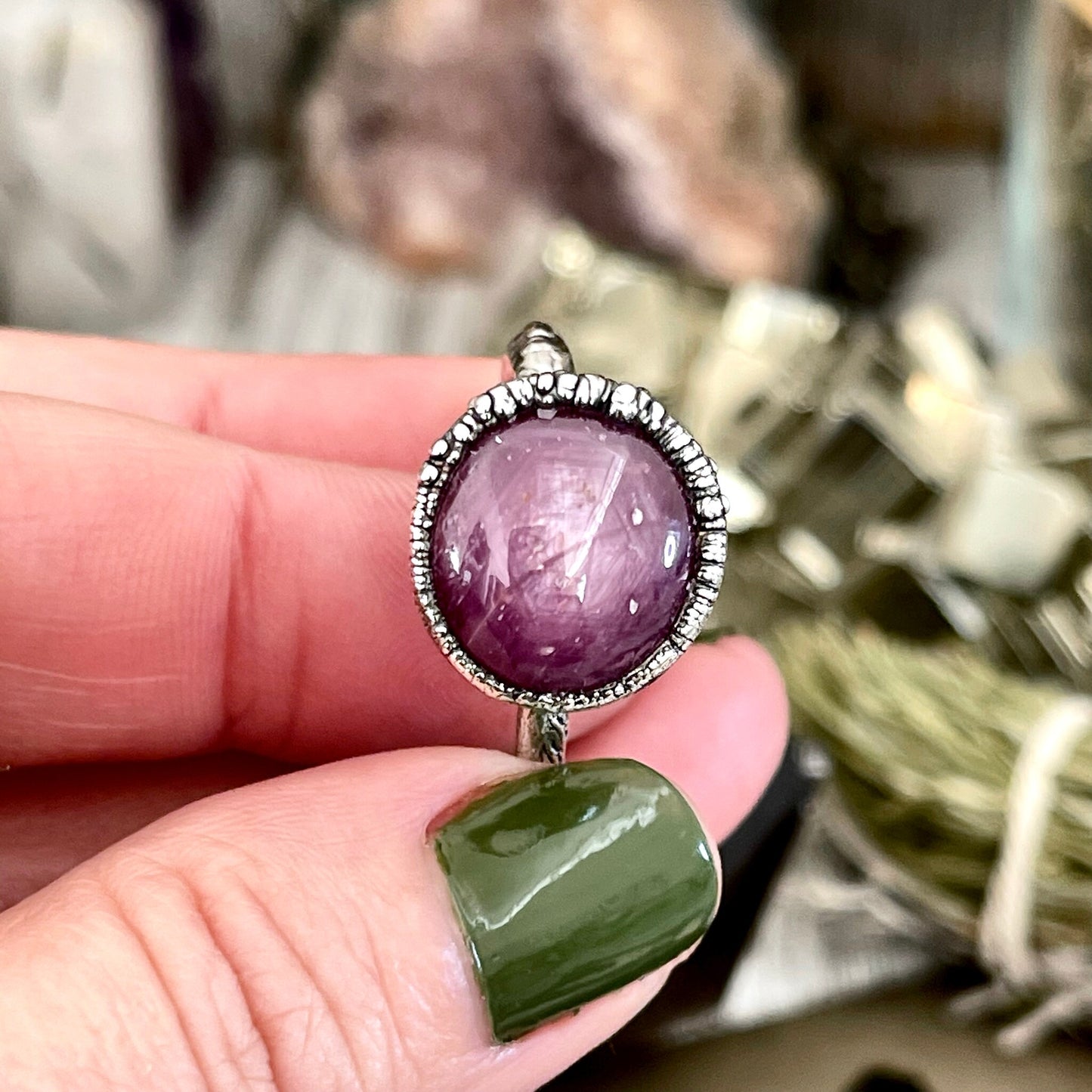 Bohemian Jewelry, Bohemian Ring, Crystal Jewelry, Crystal Ring, Electroform Jewelry, Etsy ID: 1599114934, Foxlark Alchemy, Gemstone Jewelry, Gothic Jewelry, Handmade Jewelry, Jewelry, Rings, Silver Jewelry, Star Ruby Jewelry, Star Ruby Ring, Statement Rin