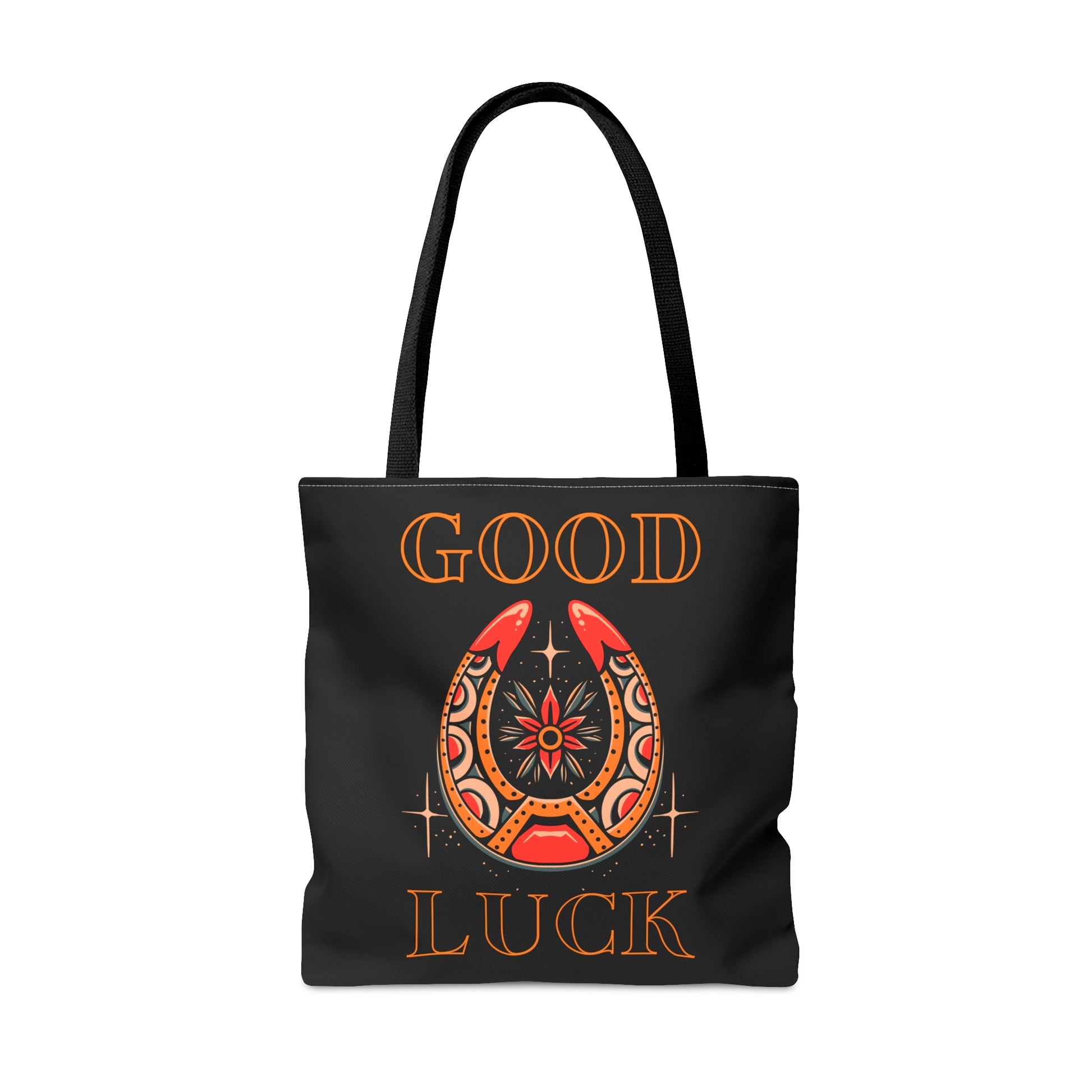 Copy of Good Luck Tattoo Tote Bag in Black / Vintage American Old School Traditional Tattoo Flash / Punk Rock Beach Shopping Bag Lucky - Foxlark Crystal Jewelry