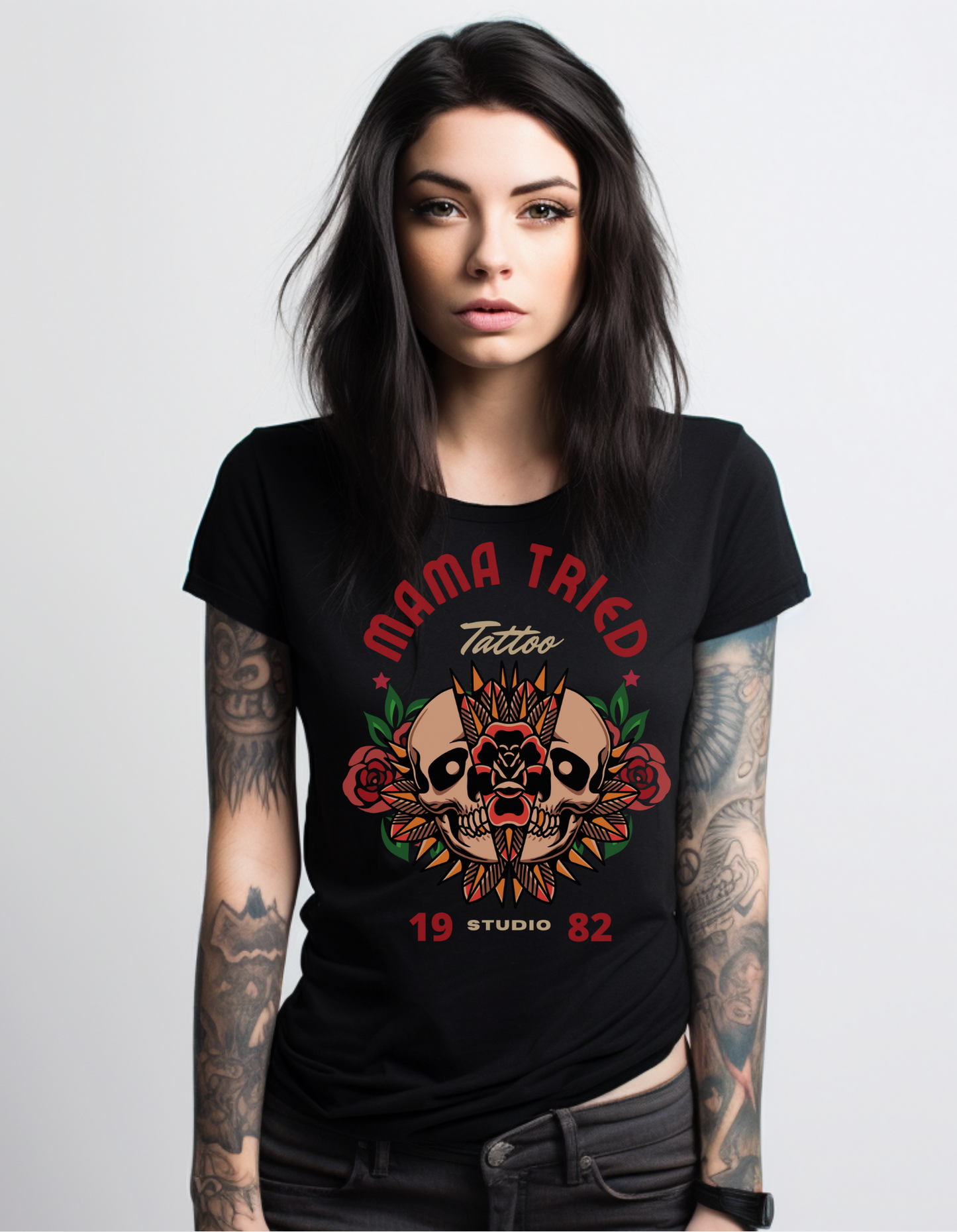 Mama Tried Tattoo T-shirt / Traditional Tattoo Tee Shirt / Punk Rock Clothing Tshirt Rockabilly Psychobilly Freak Goth - Foxlark Crystal Jewelry