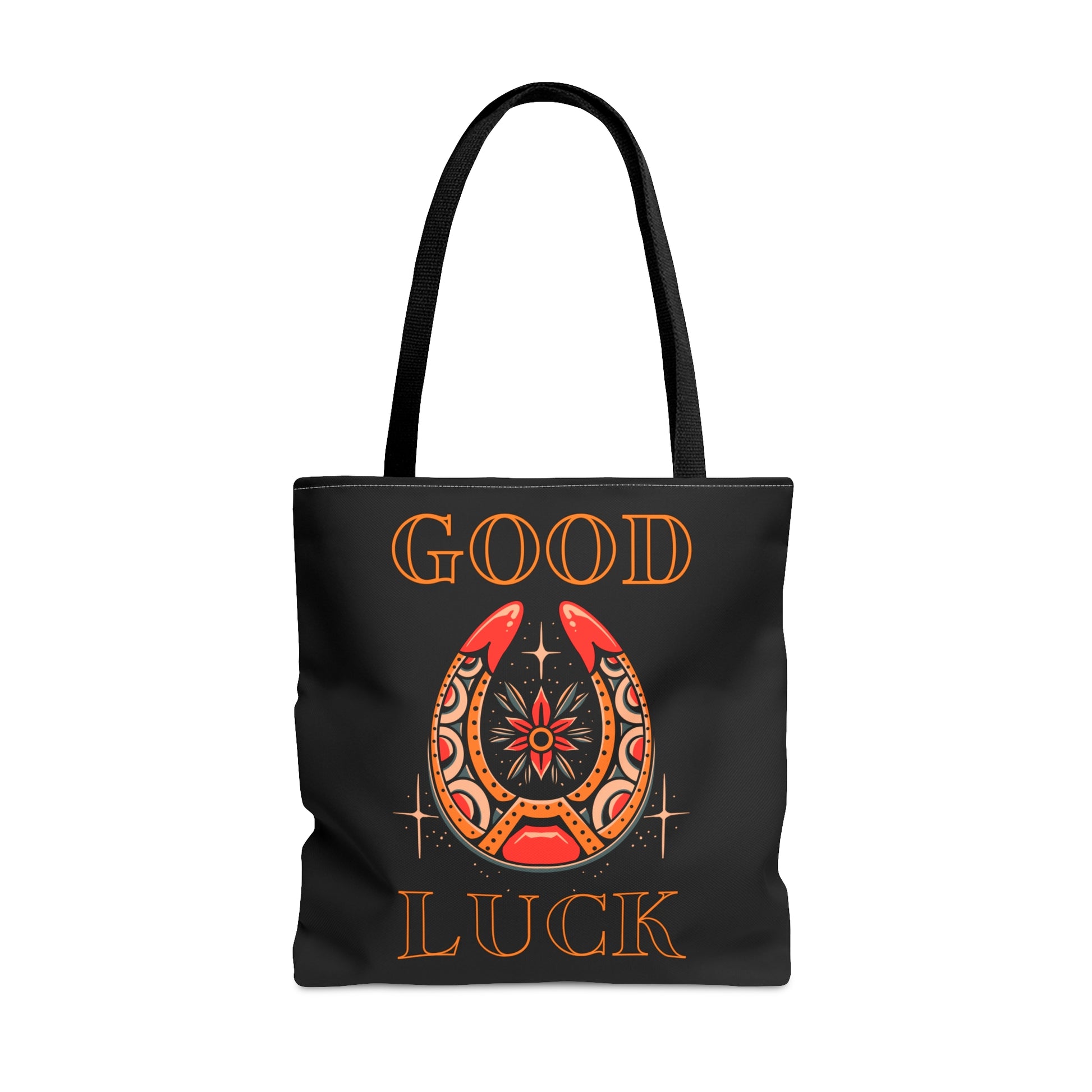 Copy of Good Luck Tattoo Tote Bag in Black / Vintage American Old School Traditional Tattoo Flash / Punk Rock Beach Shopping Bag Lucky - Foxlark Crystal Jewelry