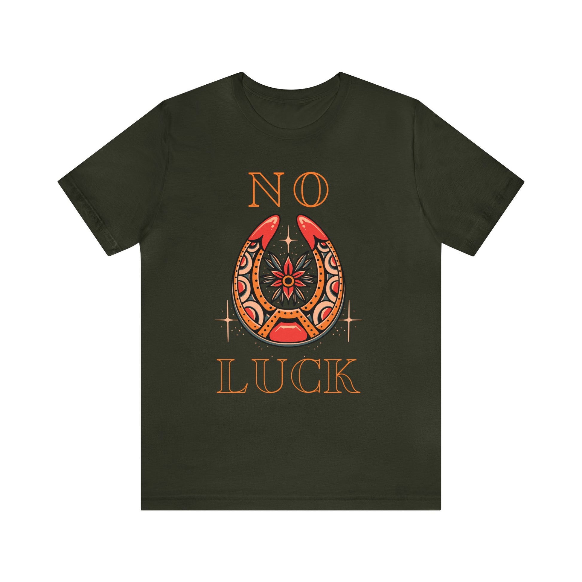 No Luck Tattoo T-shirt / Traditional Tattoo Tee Shirt / Punk Rock Clothing Tshirt Rockabilly Psychobilly Freak Goth - Foxlark Crystal Jewelry