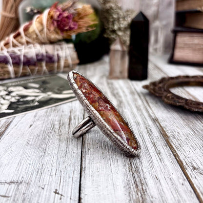 Brenda Jasper Crystal Ring Fine Silver Size 9.5 / Foxlark Collection - One of a Kind