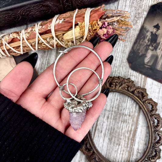 Raw Spirit Quartz Crystal  Necklace in Fine Silver / Foxlark Collection - One of a Kind