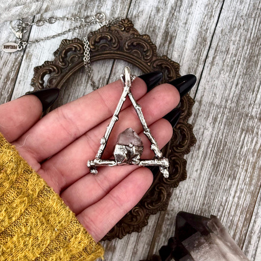 Raw Herkimer Crystal Necklace in Silver / Sticks & Stones Collection