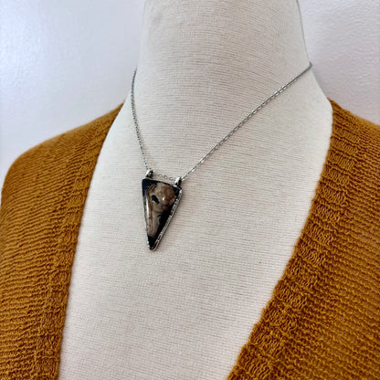 Fossilized Palm Root Crystal Necklace in Fine Silver / Foxlark Collection - One of a Kind