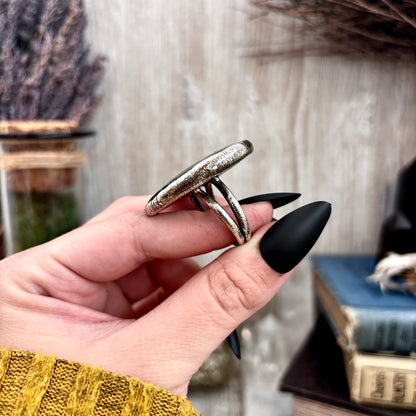 Spiderweb Obsidian Crystal Ring Fine Silver Size 9.5 / Foxlark Collection - One of a Kind