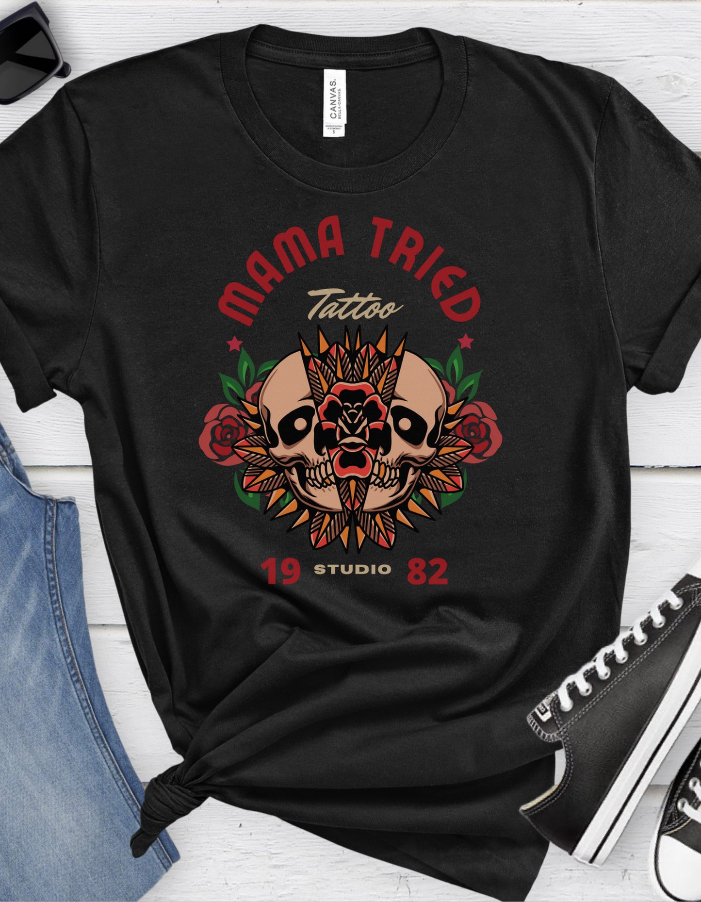 Mama Tried Tattoo T-shirt / Traditional Tattoo Tee Shirt / Punk Rock Clothing Tshirt Rockabilly Psychobilly Freak Goth - Foxlark Crystal Jewelry
