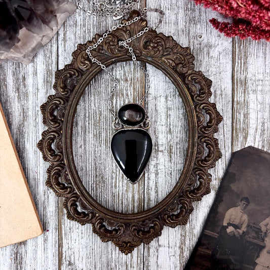 Multi Stone Black Sunstone Black Onyx Necklace Silver / Foxlark Collection