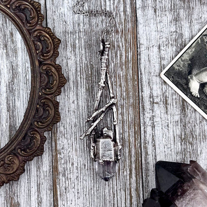 Raw Vera Cruz Amethyst Crystal Necklace in Silver / Sticks & Stones Collection