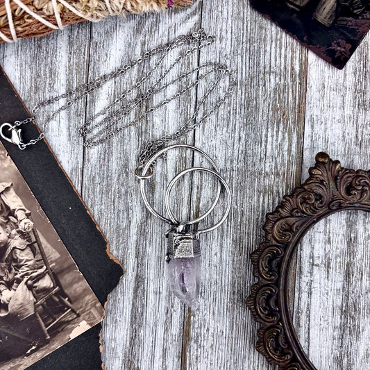 Big Raw Vera Cruz Amethyst Necklace in Fine Silver / Foxlark Collection - One of a Kind