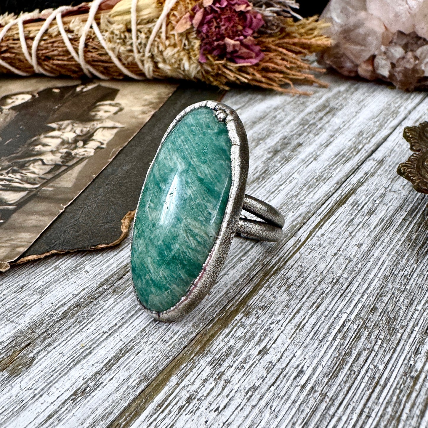 Aquamarine Ring Size 8.5  / Foxlark Crystal Jewelry Collection