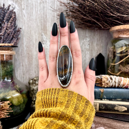 Amethyst Sage Crystal Ring Set in Fine Silver Size 9 / Foxlark Collection - One of a Kind
