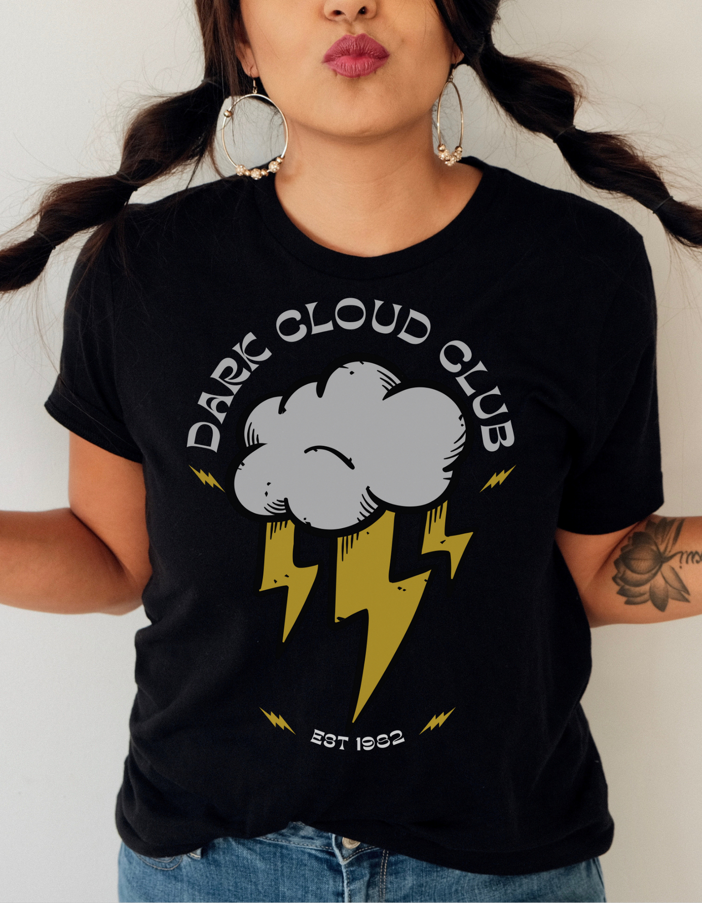 Dark Cloud Club Tattoo T-shirt / Traditional Tattoo Tee Shirt / Punk Rock Clothing Tshirt Rockabilly Psychobilly Freak Goth - Foxlark Crystal Jewelry