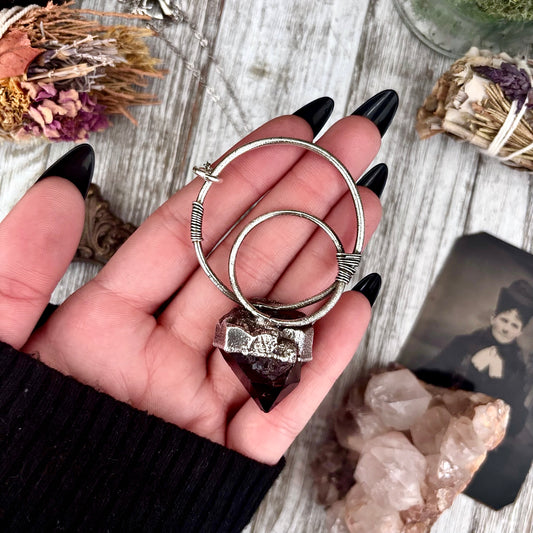 Raw Smoky Quartz Crystal  Necklace in Fine Silver / Foxlark Collection - One of a Kind