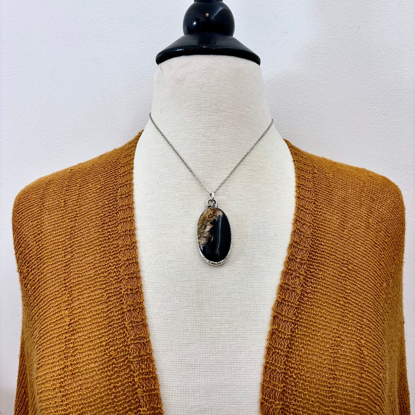 Fossilized Palm Root Crystal Necklace in Fine Silver / Foxlark Collection - One of a Kind