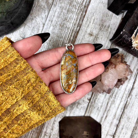 Petrified Wood Crystal Necklace in Fine Silver / Foxlark Collection - One of a Kind