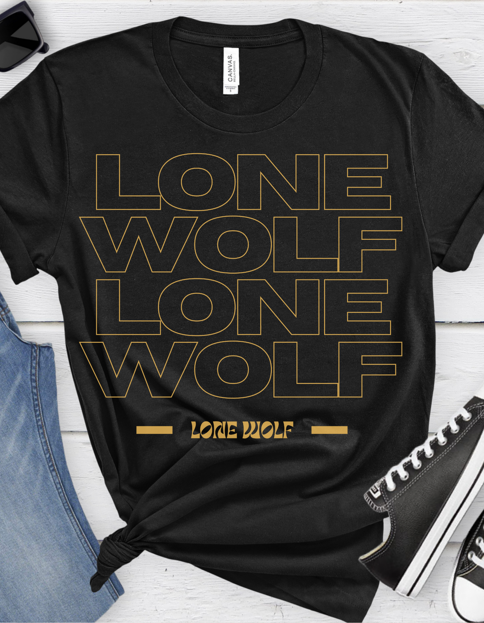 Lone Wolf Tattoo T-shirt / Traditional Tattoo Tee Shirt / Punk Rock Clothing Tshirt Rockabilly Psychobilly Freak Goth - Foxlark Crystal Jewelry